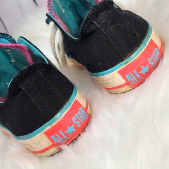 Y2K Converse All-Star Chuck Taylor Dual Tongues Black Pink Blue Womens Size 5 - Picture 17 of 17